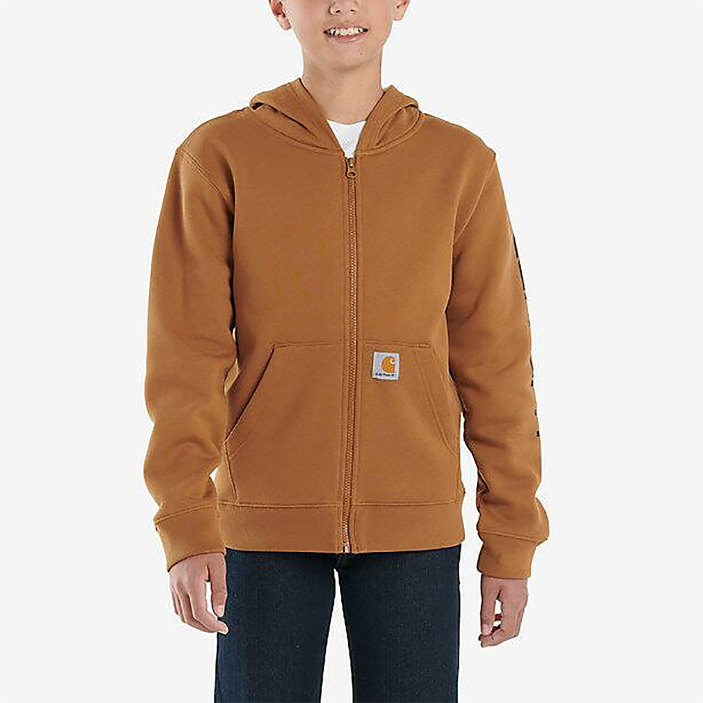 Carharrt Boy's Long-Sleeve Full Zip Logo Sweatshirt CP8564-K01-CA1 ...