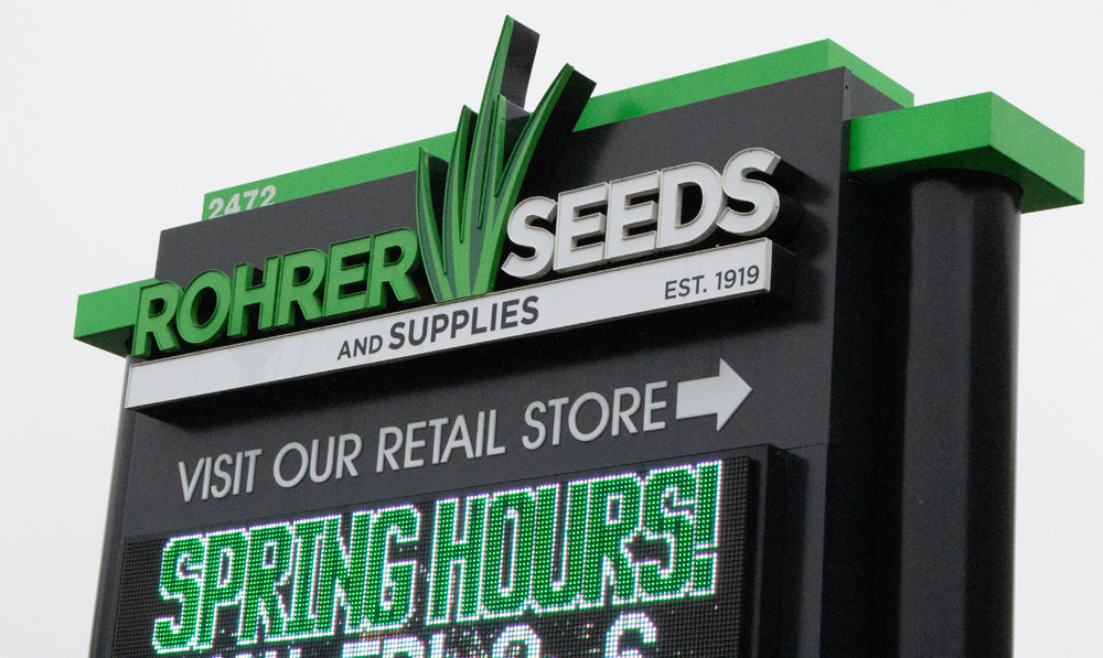 Rohrer Seeds sign