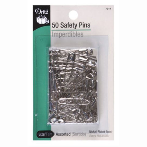 Cousin DIY 2.25 inch Nickel 50 Pack Coiless Safety Pins