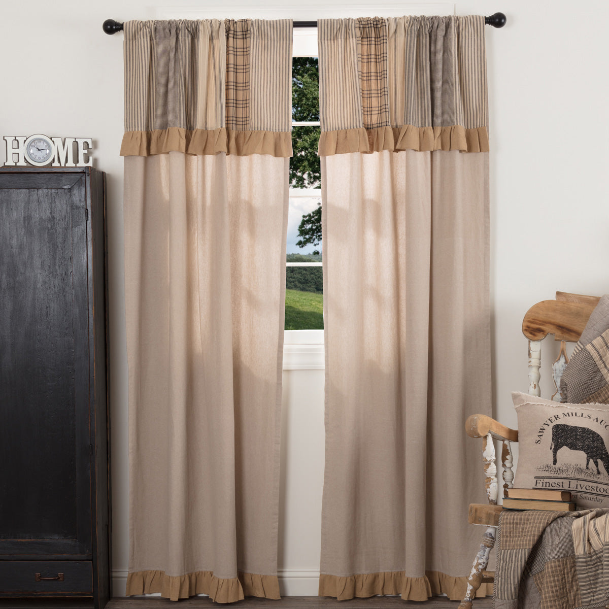 Vhc Brands Charcoal Sawyer Mill Curtain Panels Good S Store Online