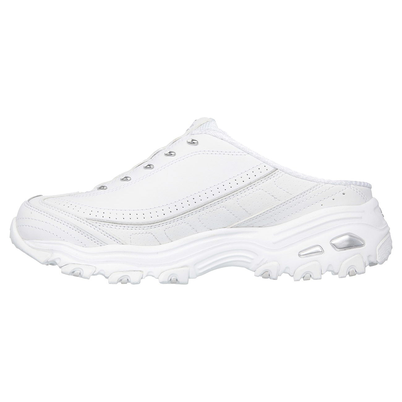 white sketcher tennis shoes