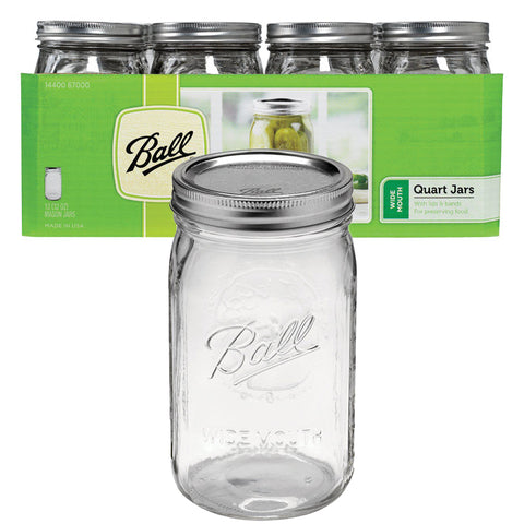 Ball Mason Jars 16 oz Bundle with Non Slip Jar Opener Set of 6 - 16 Ounce  Size Mason Jars with Regular Mouth - Canning Glass Jars with Lids, Heritage