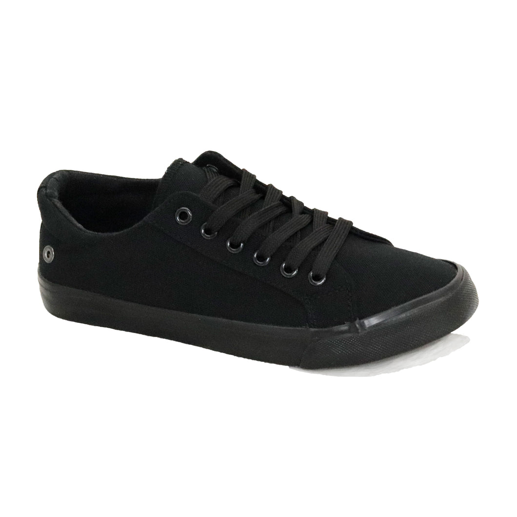 all black canvas trainers