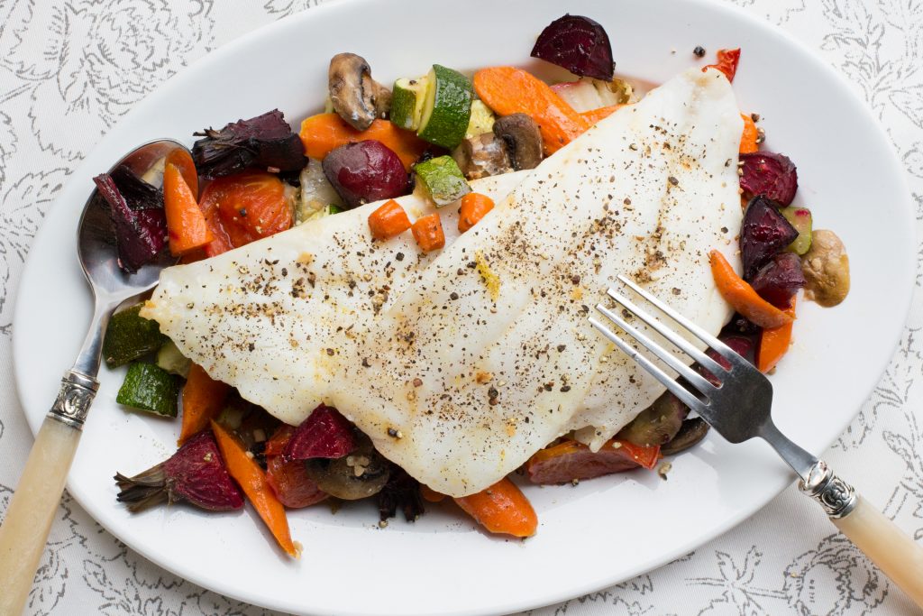 Dover Sole With Roasted Veggies