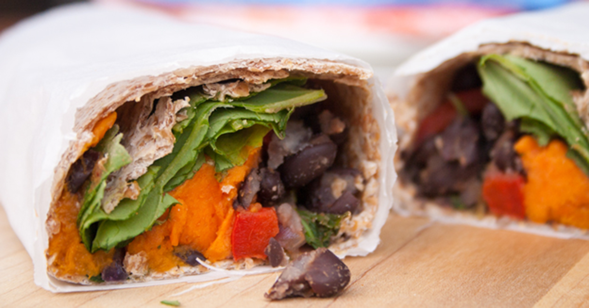 Spicy Black Bean Sweet Potato Wrap