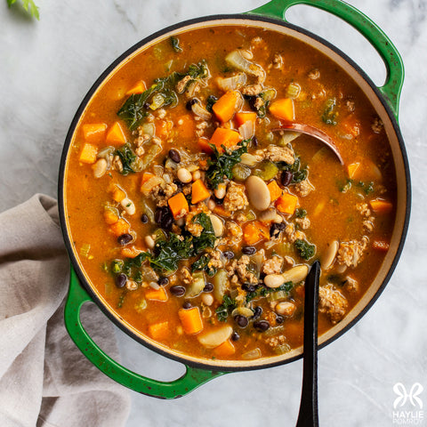 Turkey, White Bean, Kale Soup