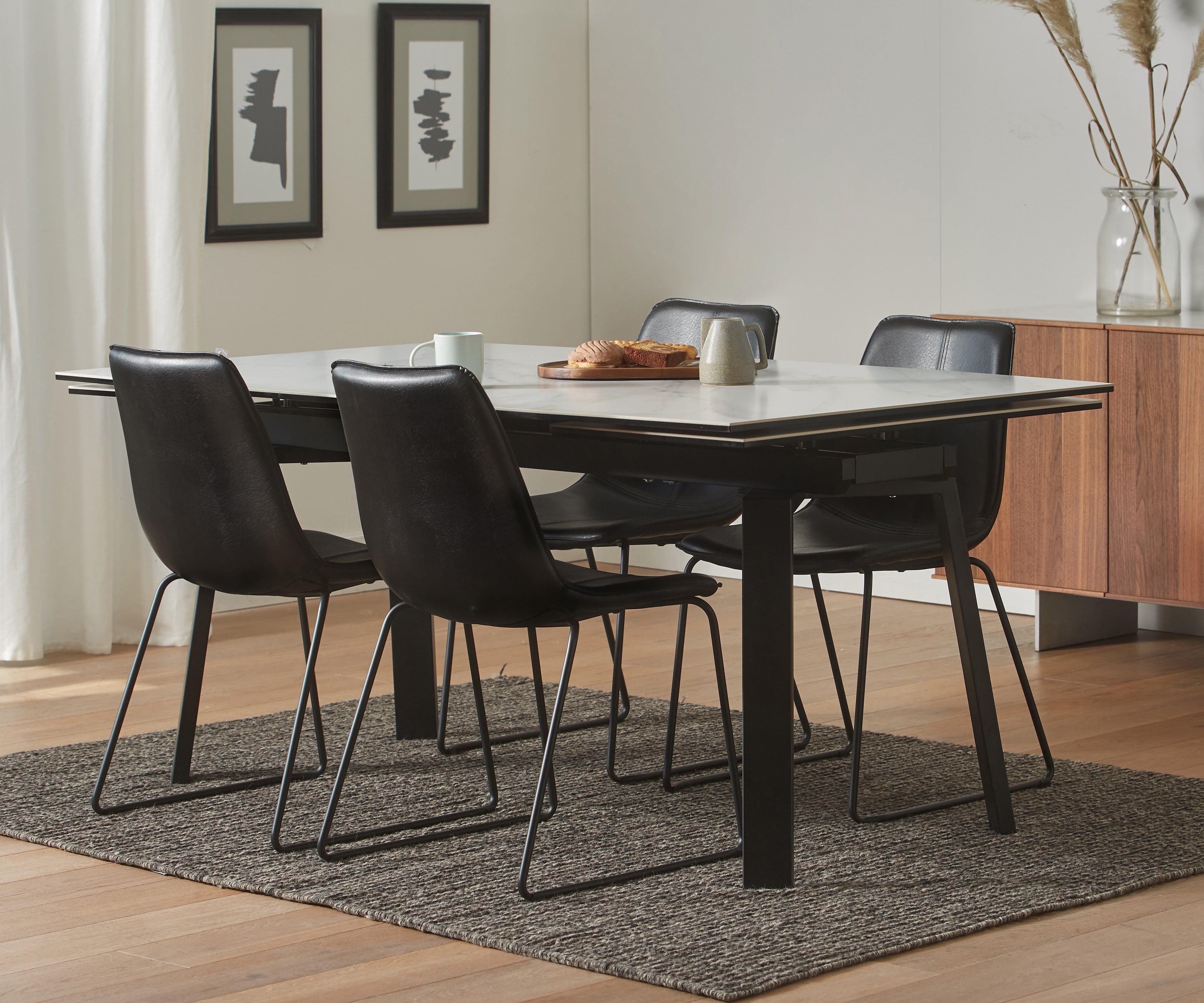 scandinavian black dining table