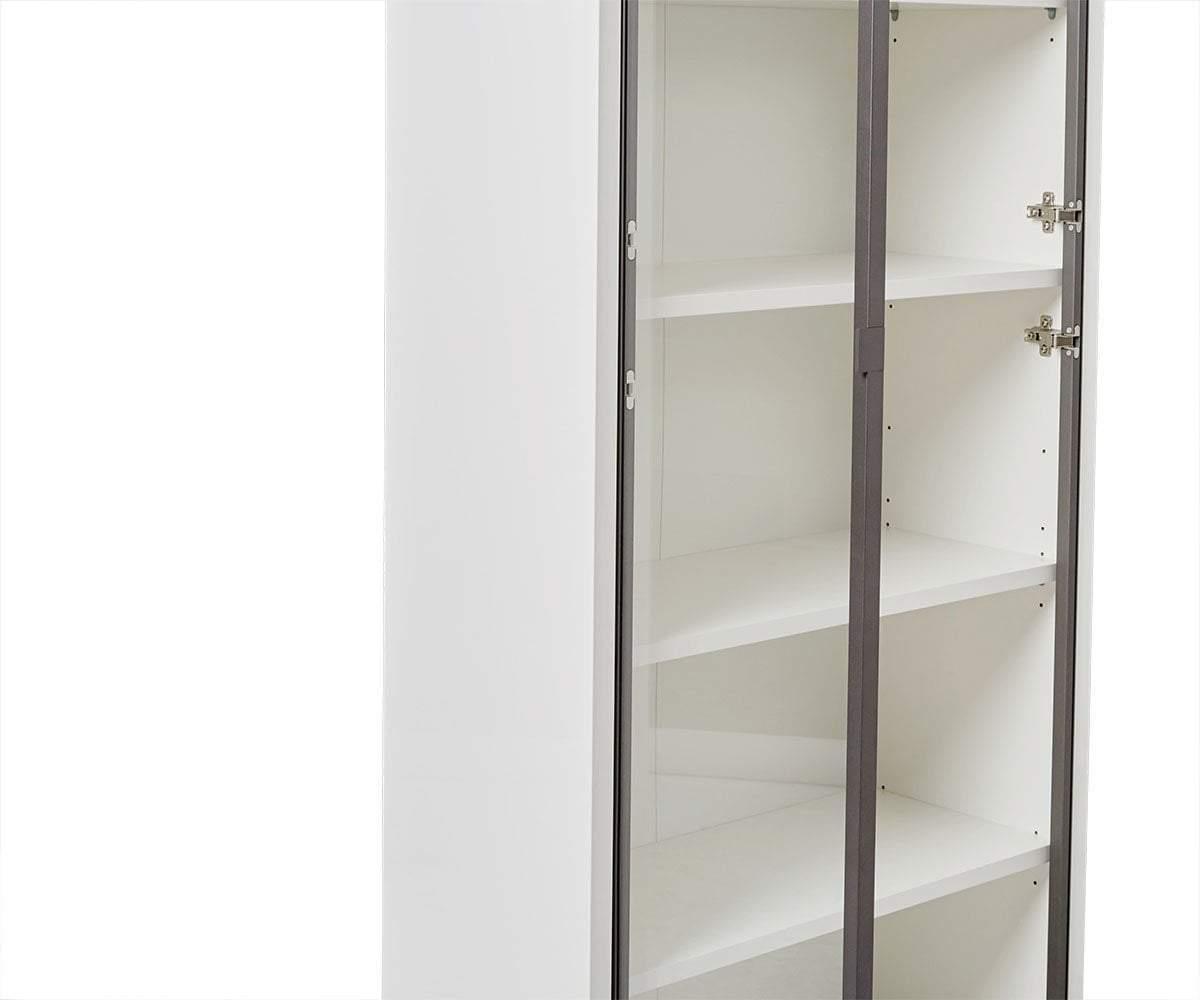Gammel High Bookcase With Glass Doors White Scandinavian Designs