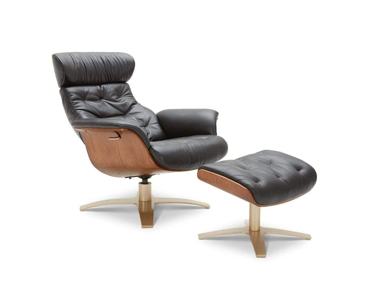 anselmo leather recliner  ottoman