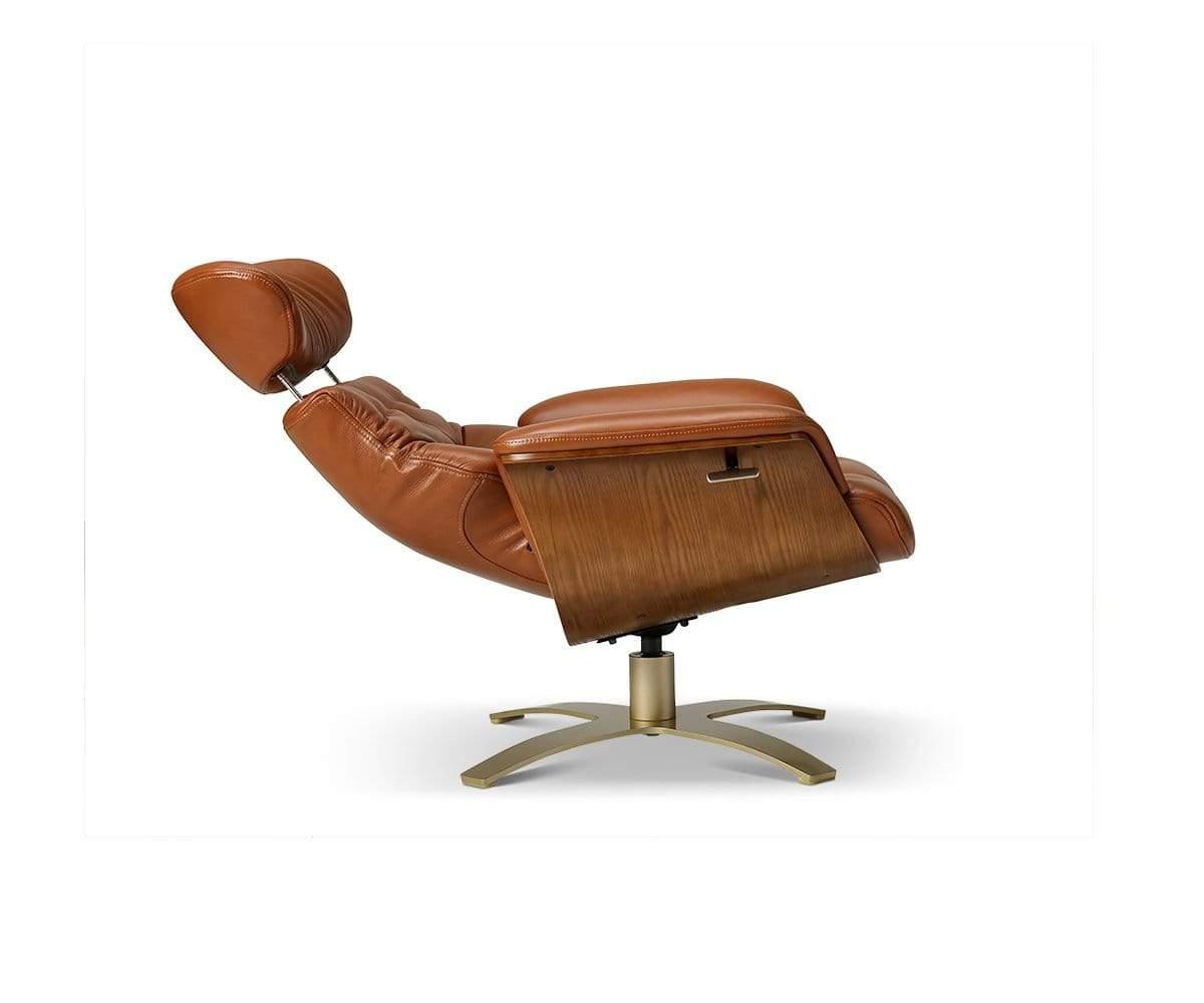 reclining chair with ottoman leather