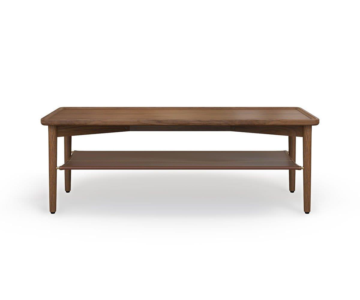 Image of Haron Coffee Table with Leather Shelf