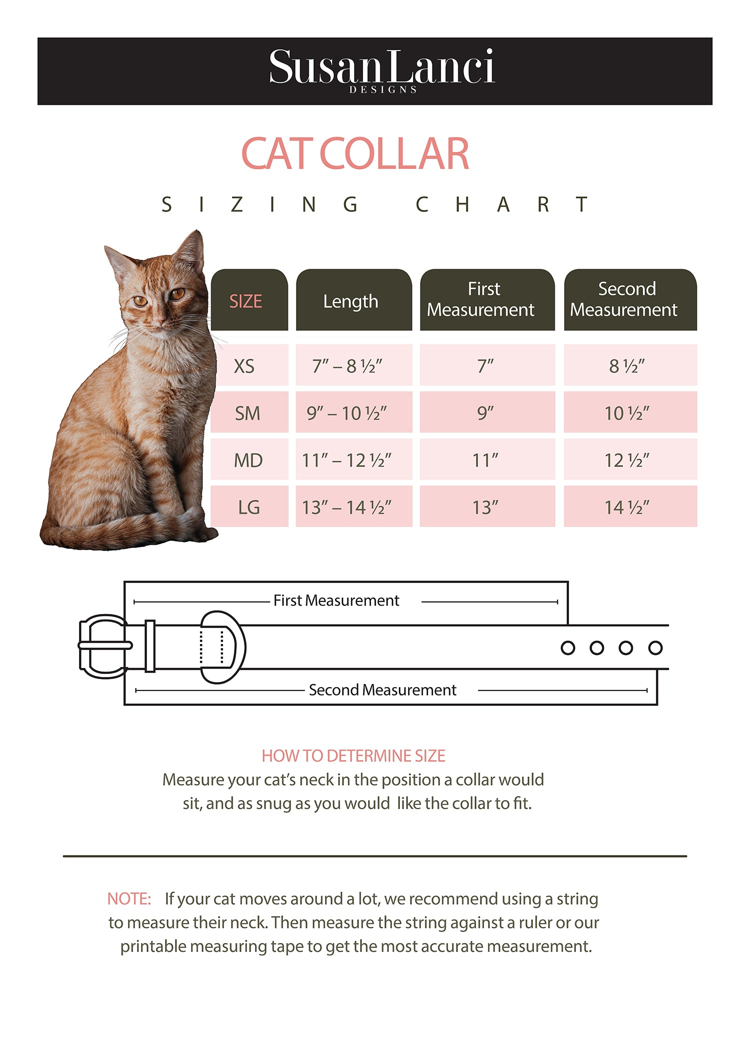 Cat Collar Size Chart