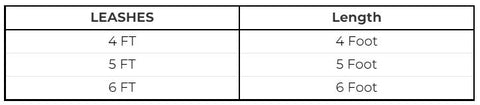 Leash Size Chart