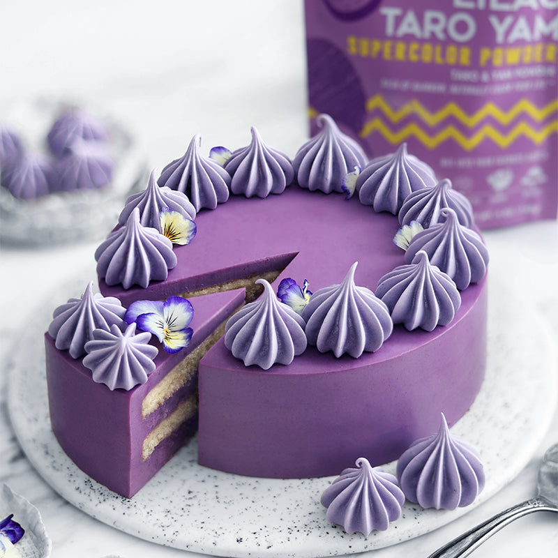 Ube Cake with Coconut Frosting - Little Sweet Baker