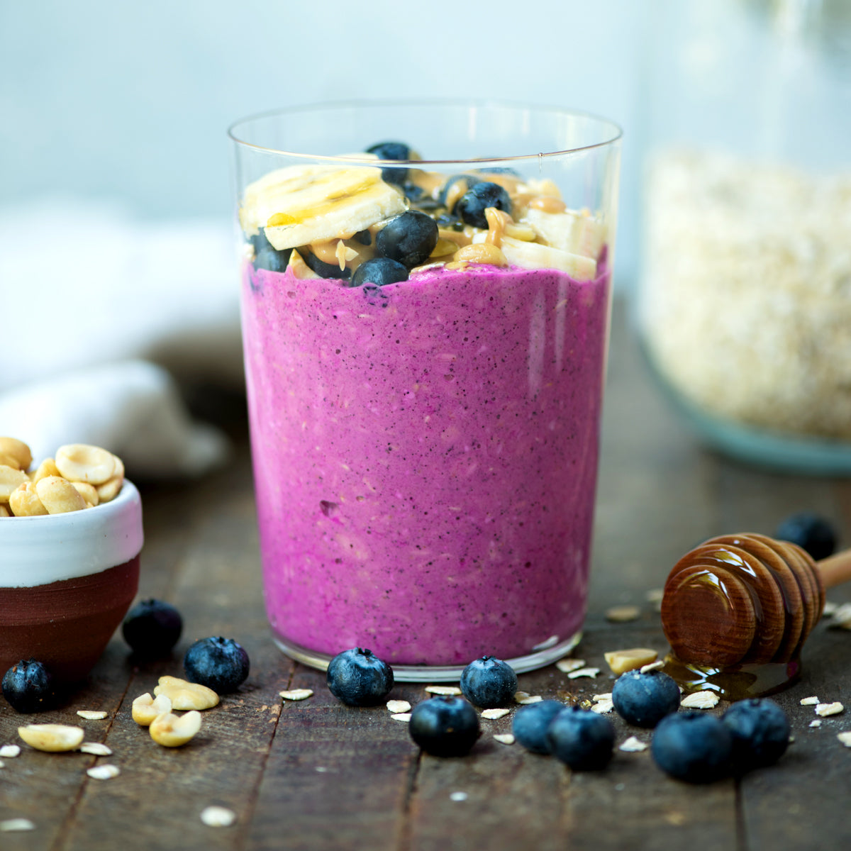 Peanut Butter Pink Pitaya Overnight Oats – Suncore Foods Inc.