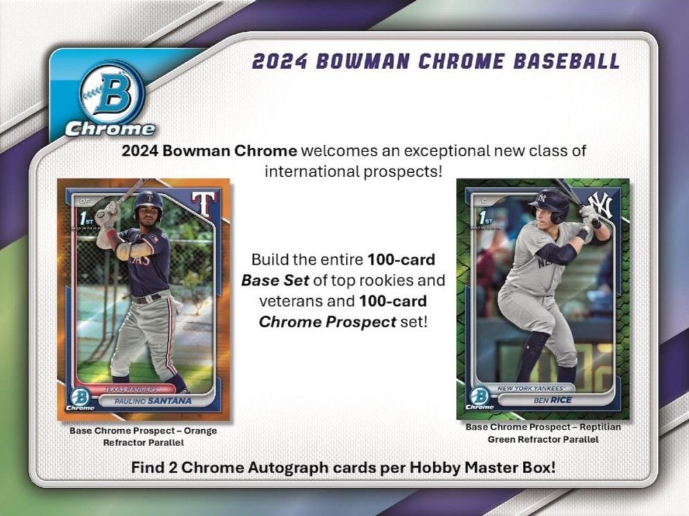 2024 Bowman Chrome Baseball Hobby 12 Box Case #5 - PICK YOUR TEAM - Badger Breaks product image