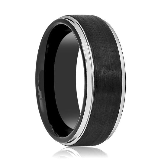 Black Tungsten Band With Domed Edge MLB Baseball St. Louis Cardinals Logo  Ring