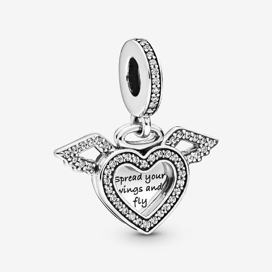 Sparkling Splitable Angel Wings Dangle Charm – Monica Jewelers