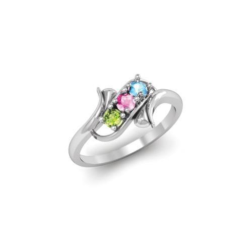 SS 3mm Synthetic Family Jewelry Ring - 3 Stones – Monica Jewelers