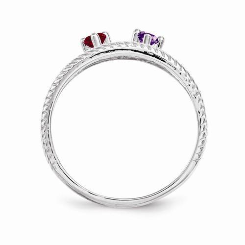 SS 3mm Synthetic Family Jewelry Ring - 3 Stones – Monica Jewelers