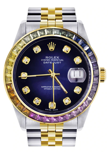 Diamond Gold Rolex Watch For Men 16233, 36Mm