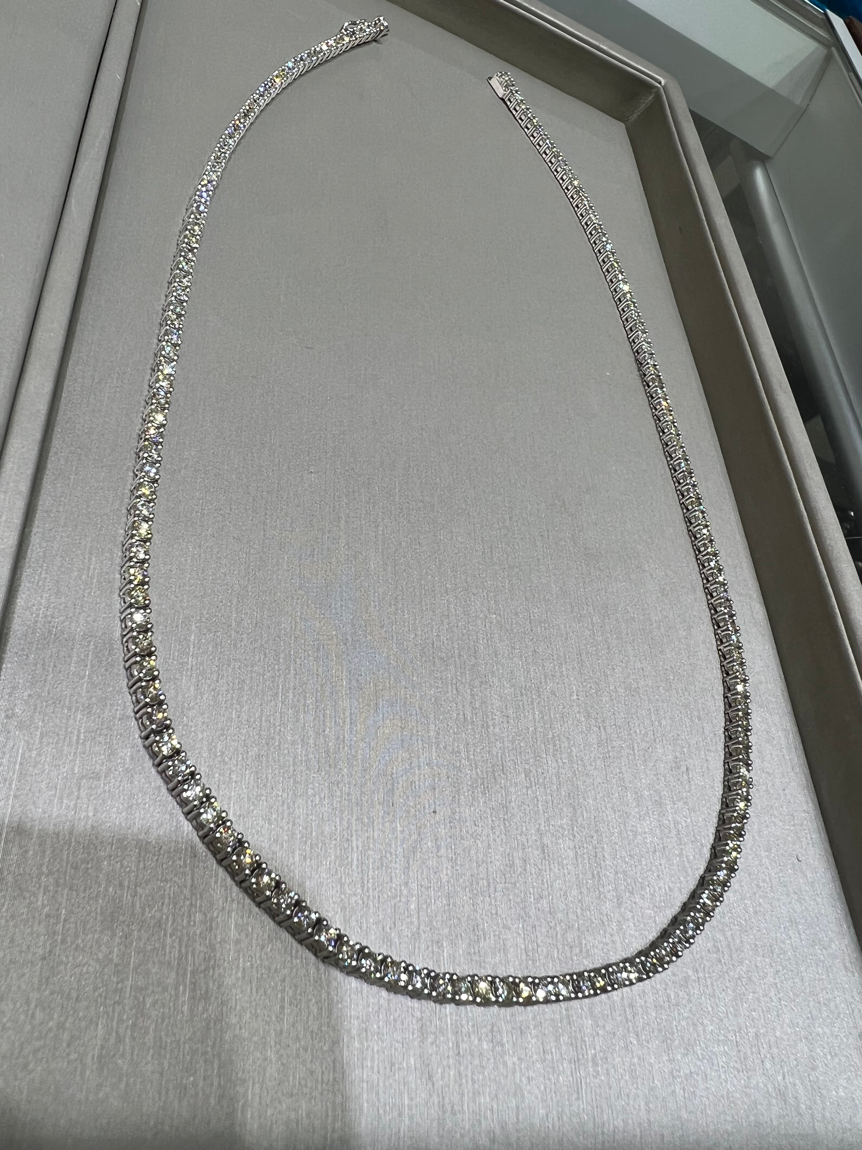 18 inch white gold tennis chain