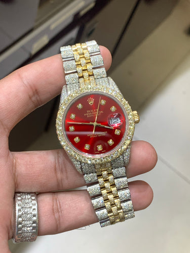 bust down rolex green face