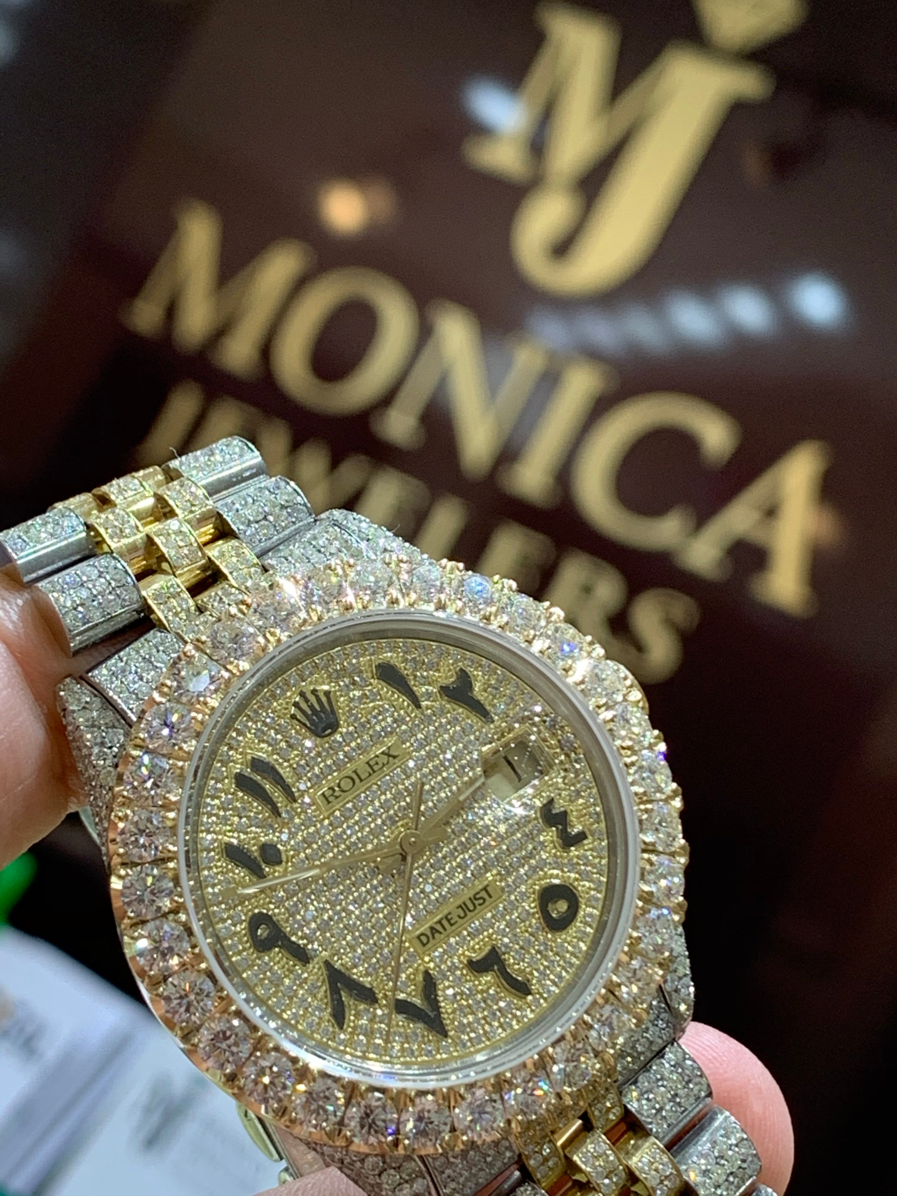 rolex diamond watch arabic