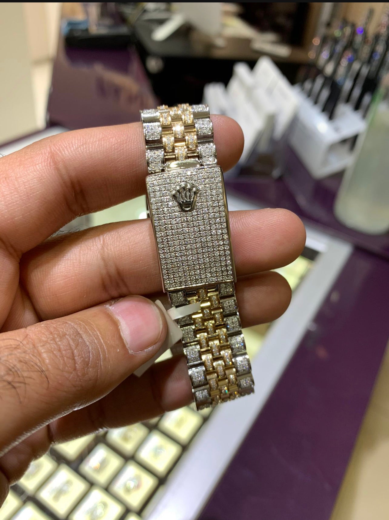 iced out rolex bracelet