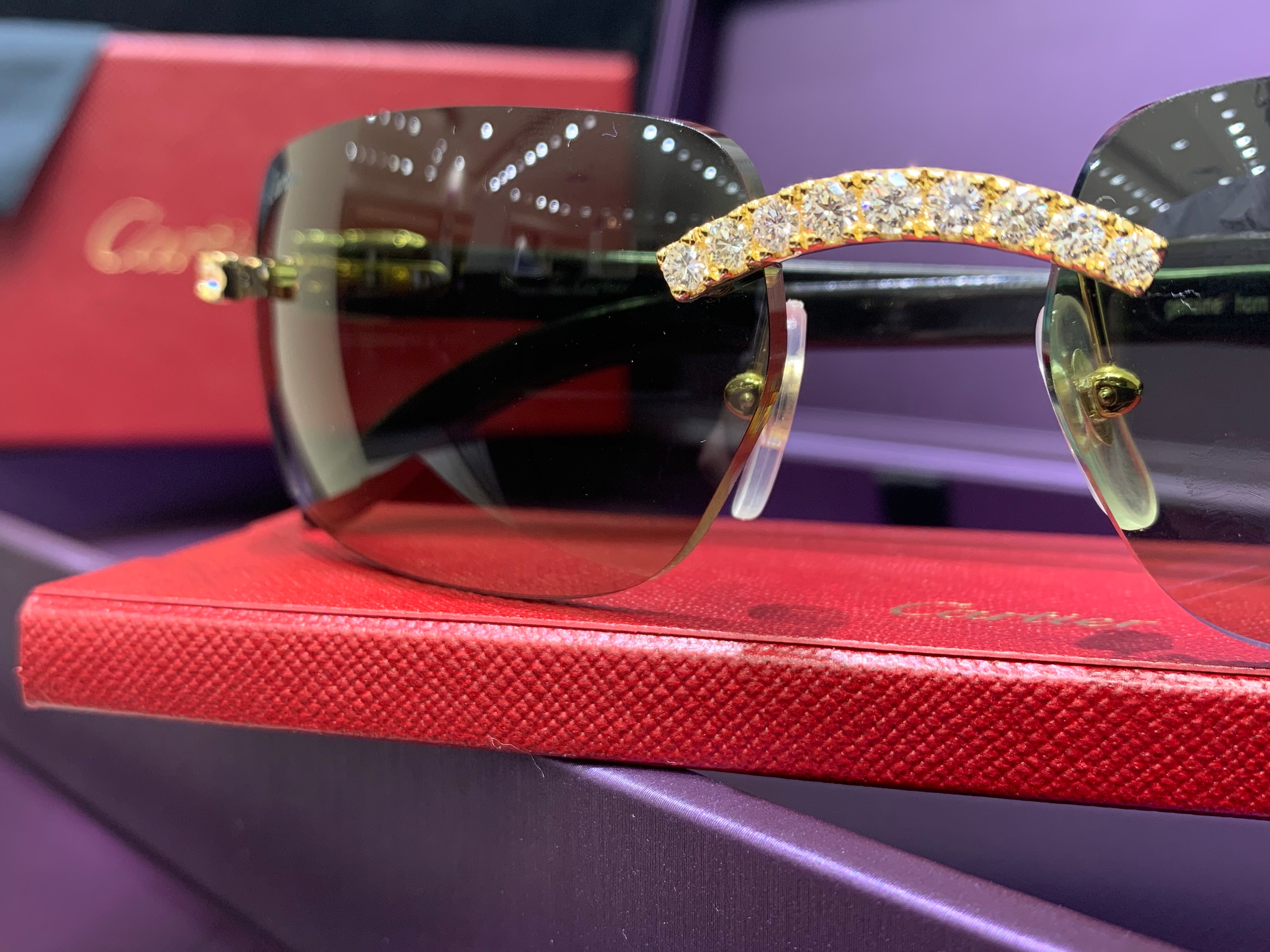 cartier heart glasses with diamonds