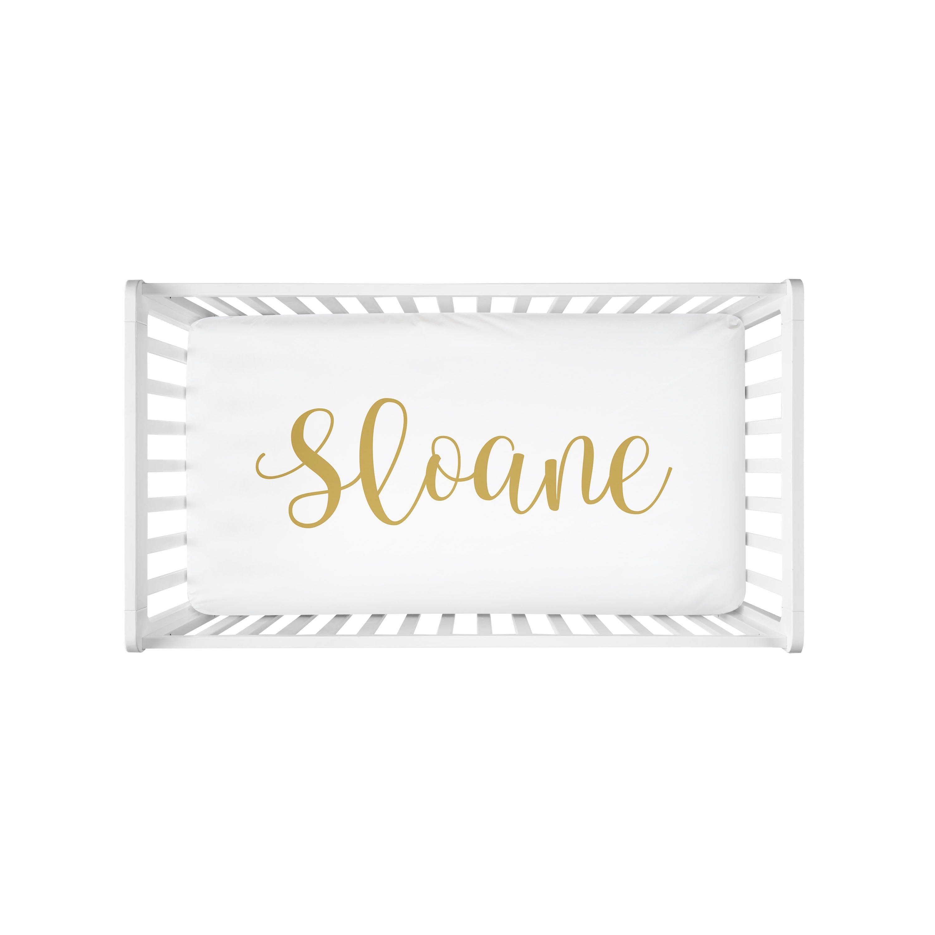 custom crib sheet with name