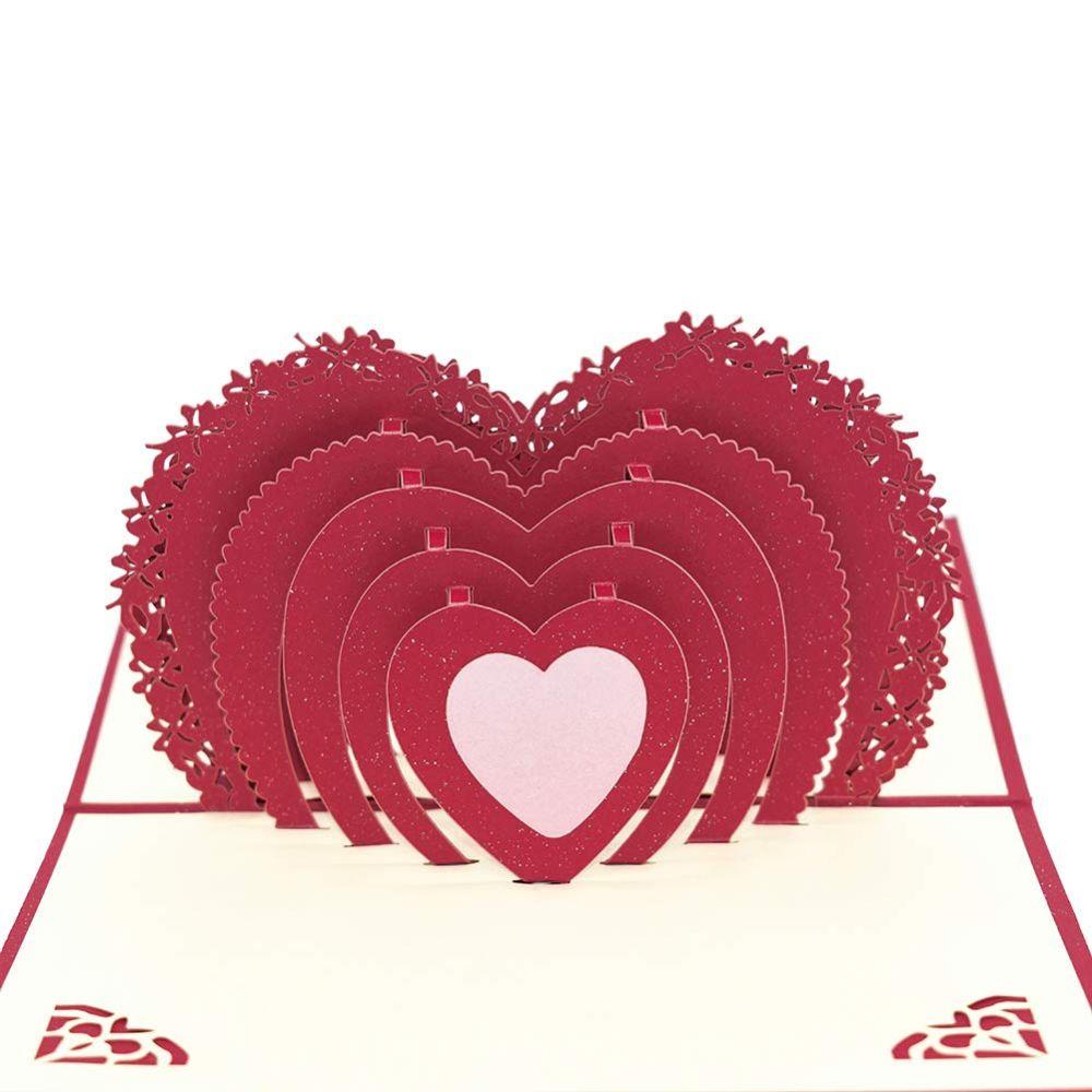 Love pop up. Heart Pop up Card. Cute 3d Heart or Love Cardboard.