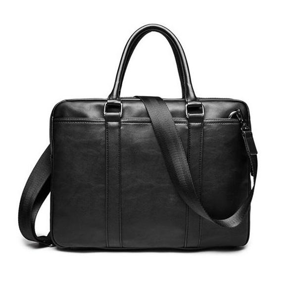 Luxury Leather Simple Business Men Briefcase Bag Fashion Open Pockets ...