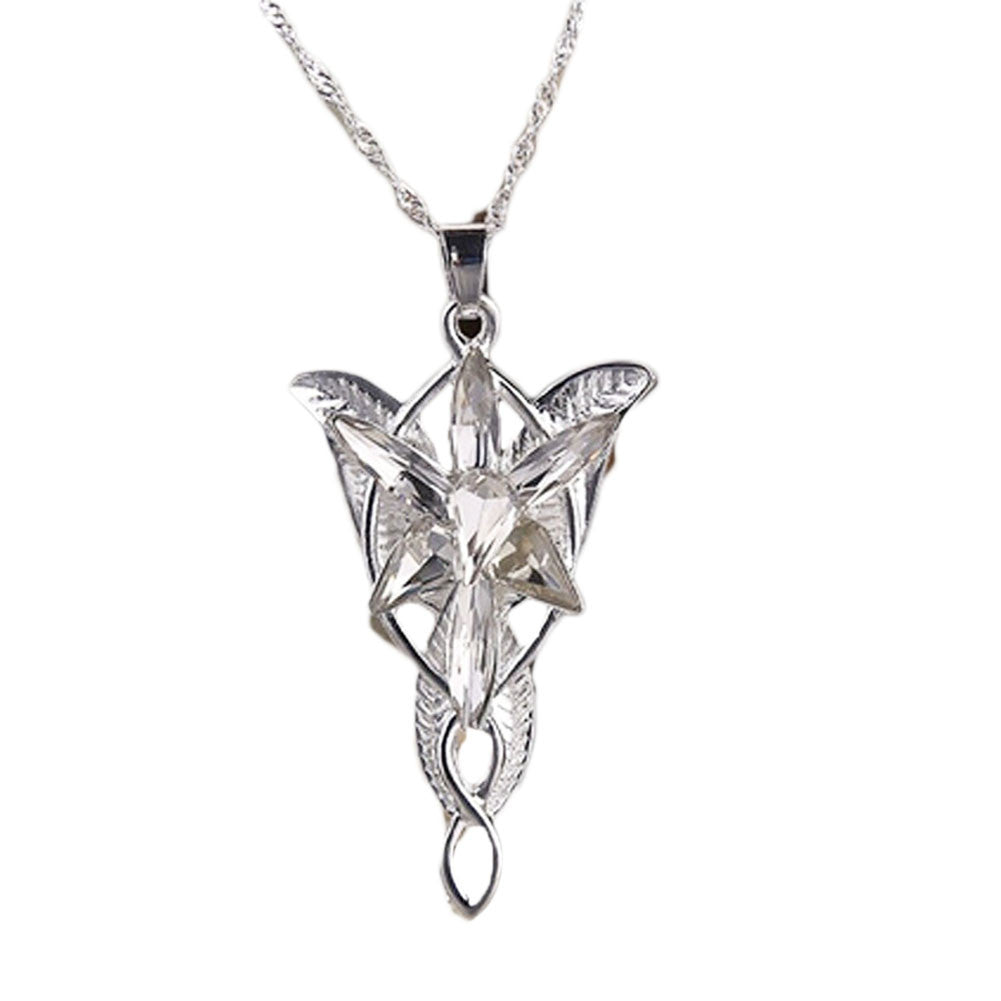 Zircon Silver Plated Evenstar Arwen Pendant Necklace for Women ...