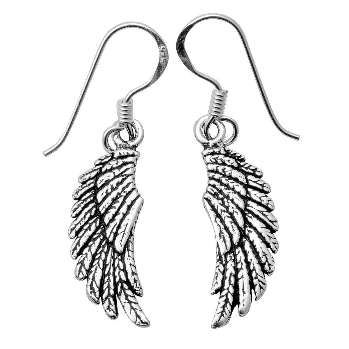 Sterling Silver Angel Wings Dangle Drop Earrings for Women ...