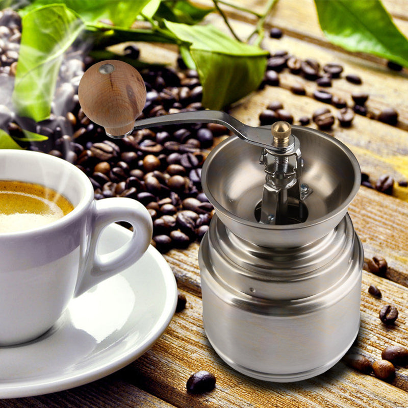 Mini Manual Coffee Grinder – BaristaSpace Espresso Coffee Tool including  milk jug,tamper and distributor for sale.