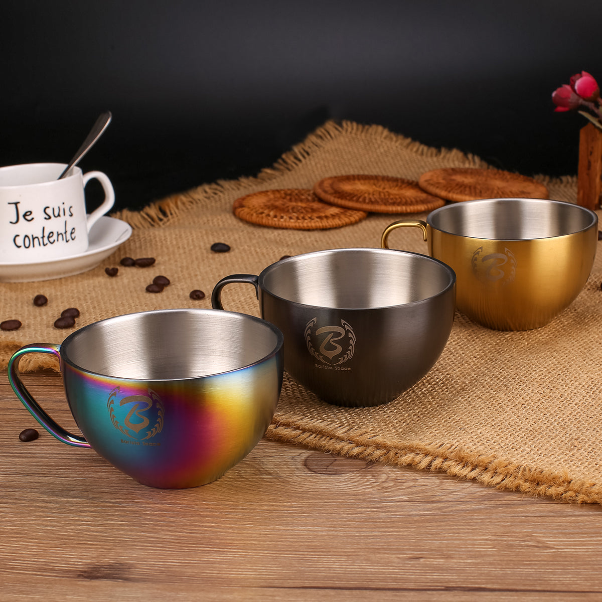 Latte Cups & Saucers (12oz) - Set of 2 – Barista Basics