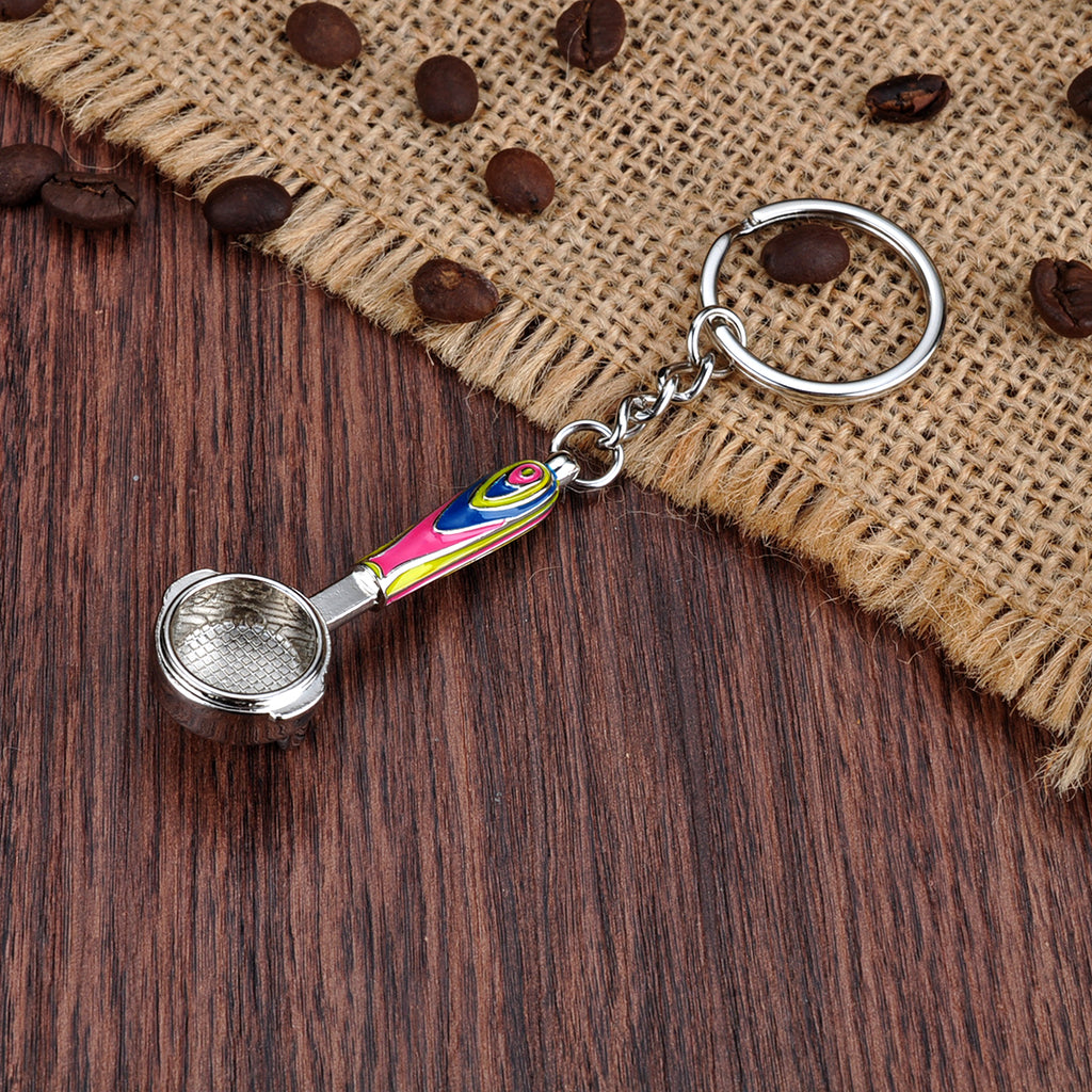 Couple Espresso Accessories Coffee Keychain Mini Coffee Tamper Beautiful  Coffee Keyring Barista Gift for Coffee Lovers Key Chain Coffeeware