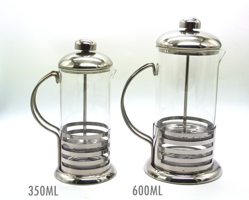 Stainless Steel Plunger Coffee Pot Manual Glass Coffee Press 350ML/600ML  French Press Coffee Maker Tea Maker Espresso Coffee 350ML
