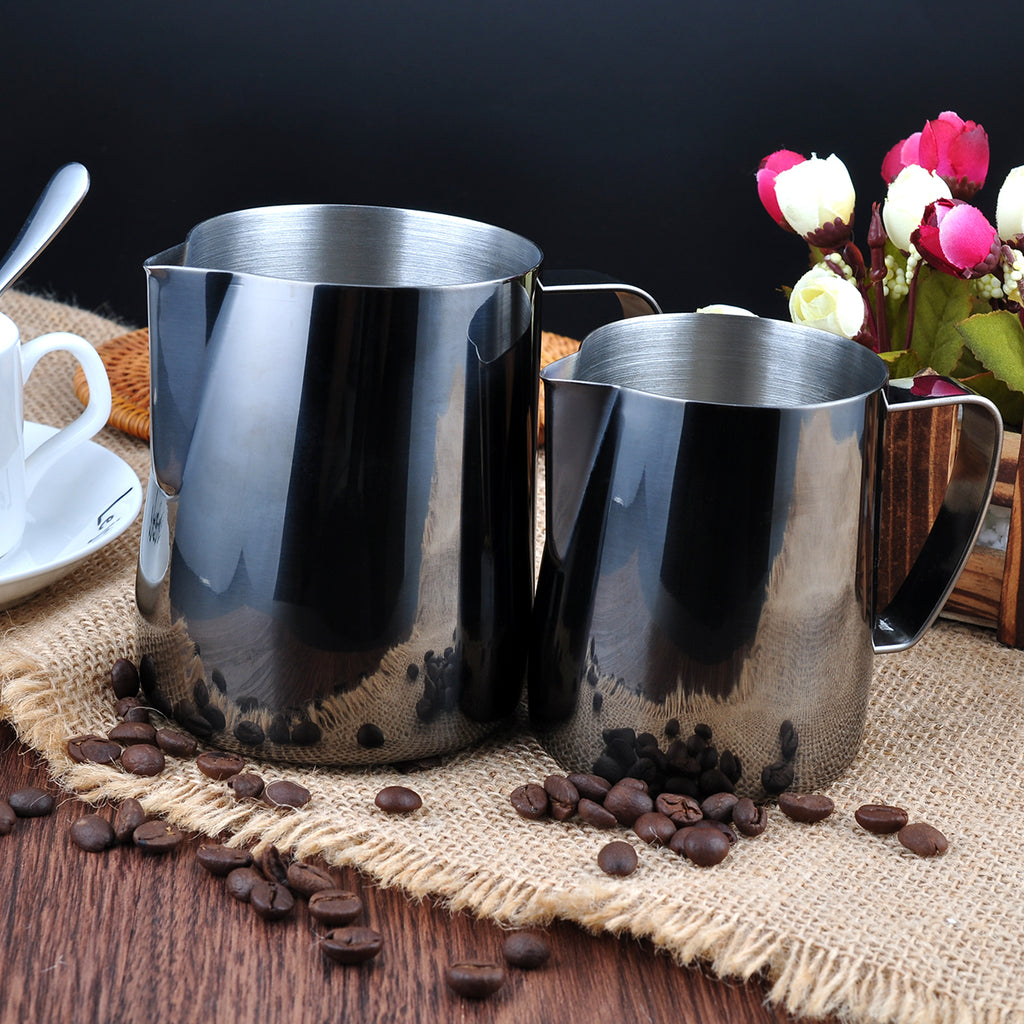 Stainless Steel Milk Frother Cup - Espresso Steaming Pitchers Coffee Foam  Making Pitcher Latte Art Froth Cup Steaming Jug Cappuccino Hot Chocolate 20