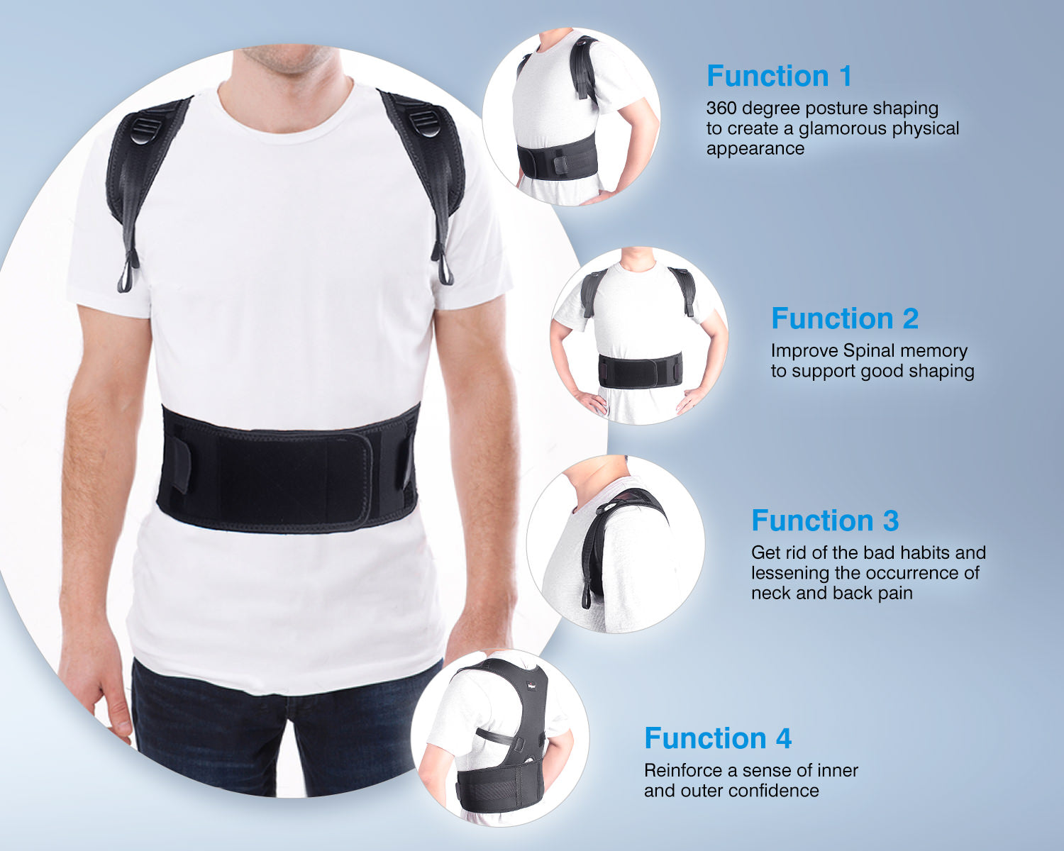 Unigear Back Posture Corrector With Fully Adjustable Straps L