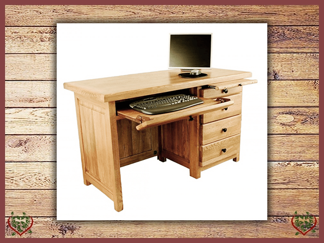 oak 3 drawer desk