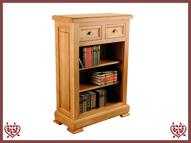 Manor Oak Bookcase 2 Drawers Paul Martyn Furniture