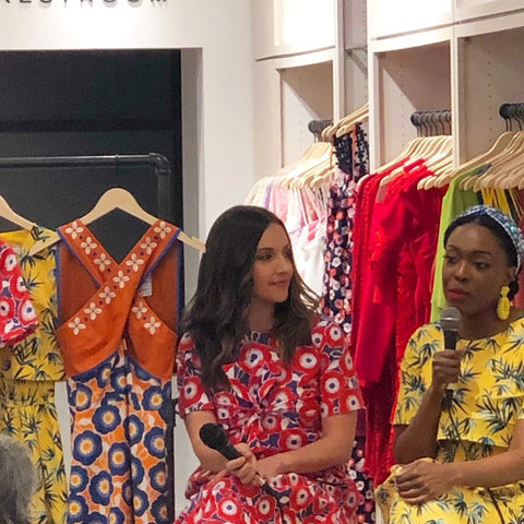 Brit Morin moderates designer Autumn Adeigbo's launch on Rent The Runway 