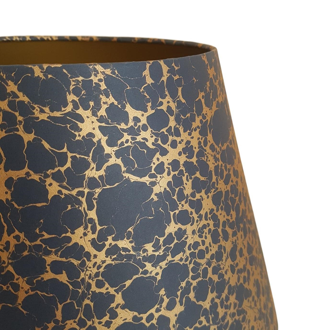 navy blue and gold lampshade