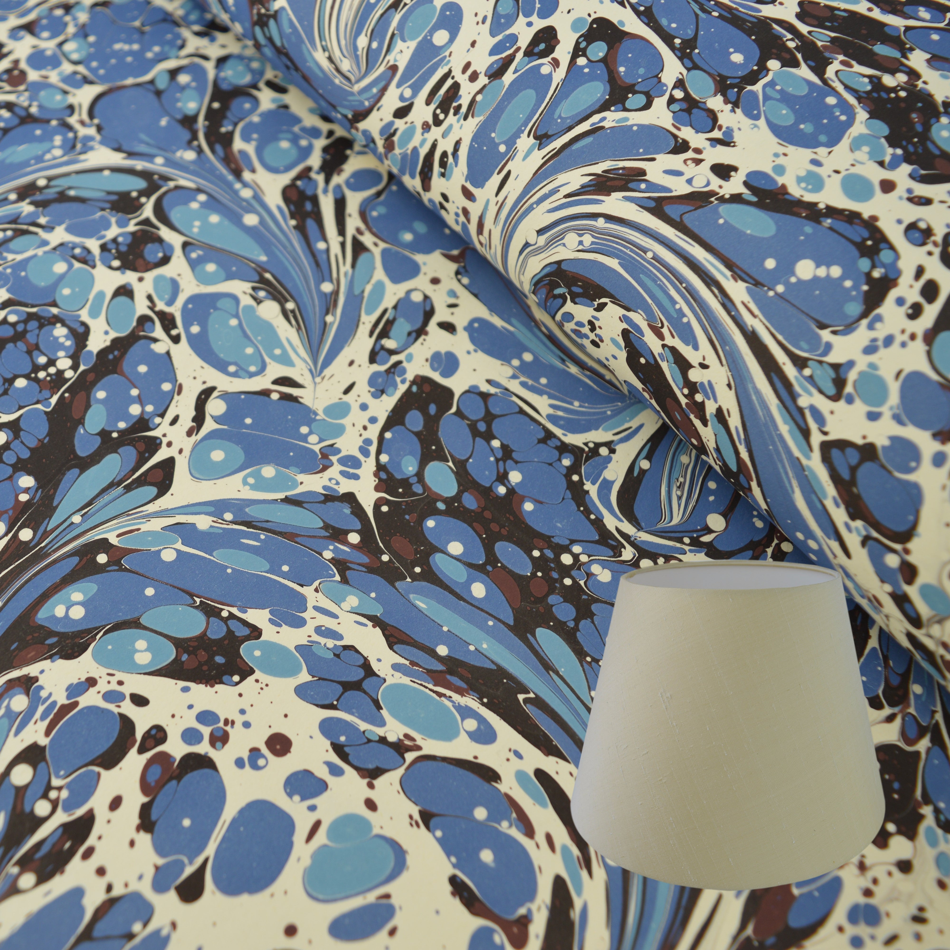 blue paper lampshade