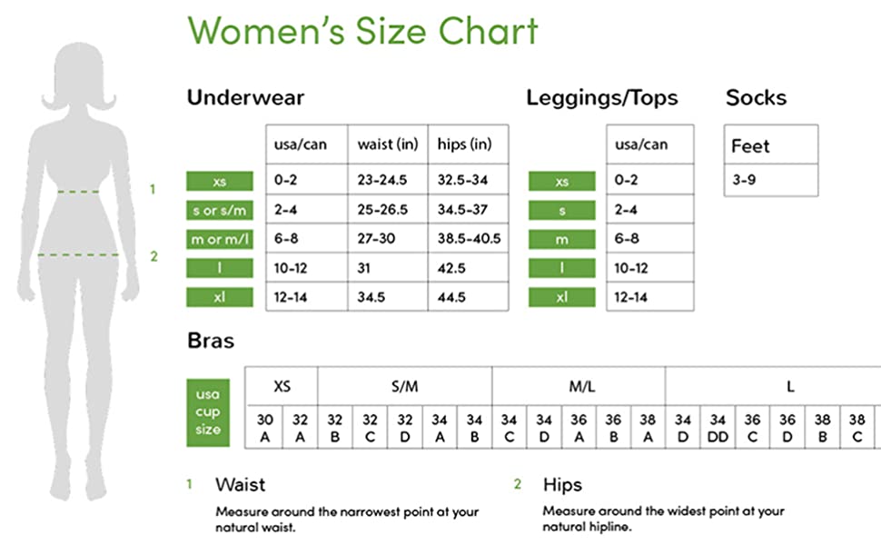 Boody Women's Size Chart