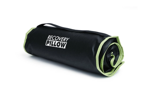BLACKROLL Recovery Pillow rolled up for travel use.