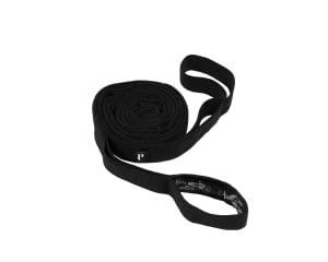 The workout band is a textile elastic cord and has loops for grip and individual resistance
