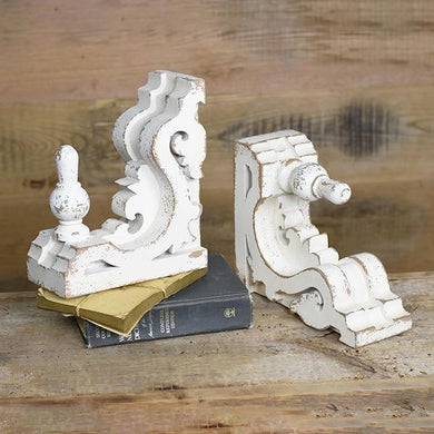 LARGE Chippy White Corbels, Set of 2